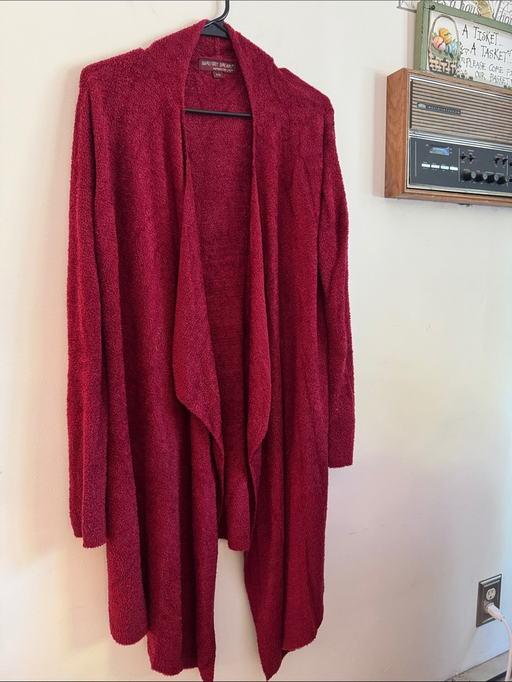Barefoot Dreams Women's Open-Front Cardigan - Burgundy Red